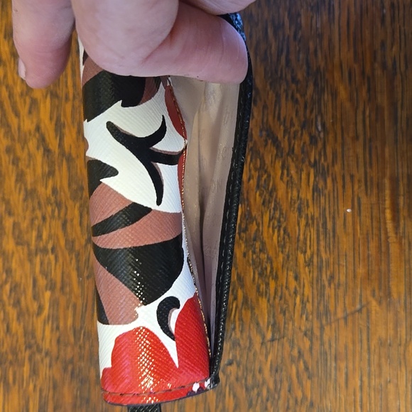 Kate Spade Compact Wallet With Key Ring In Red Poppy Field - Picture 4 of 16